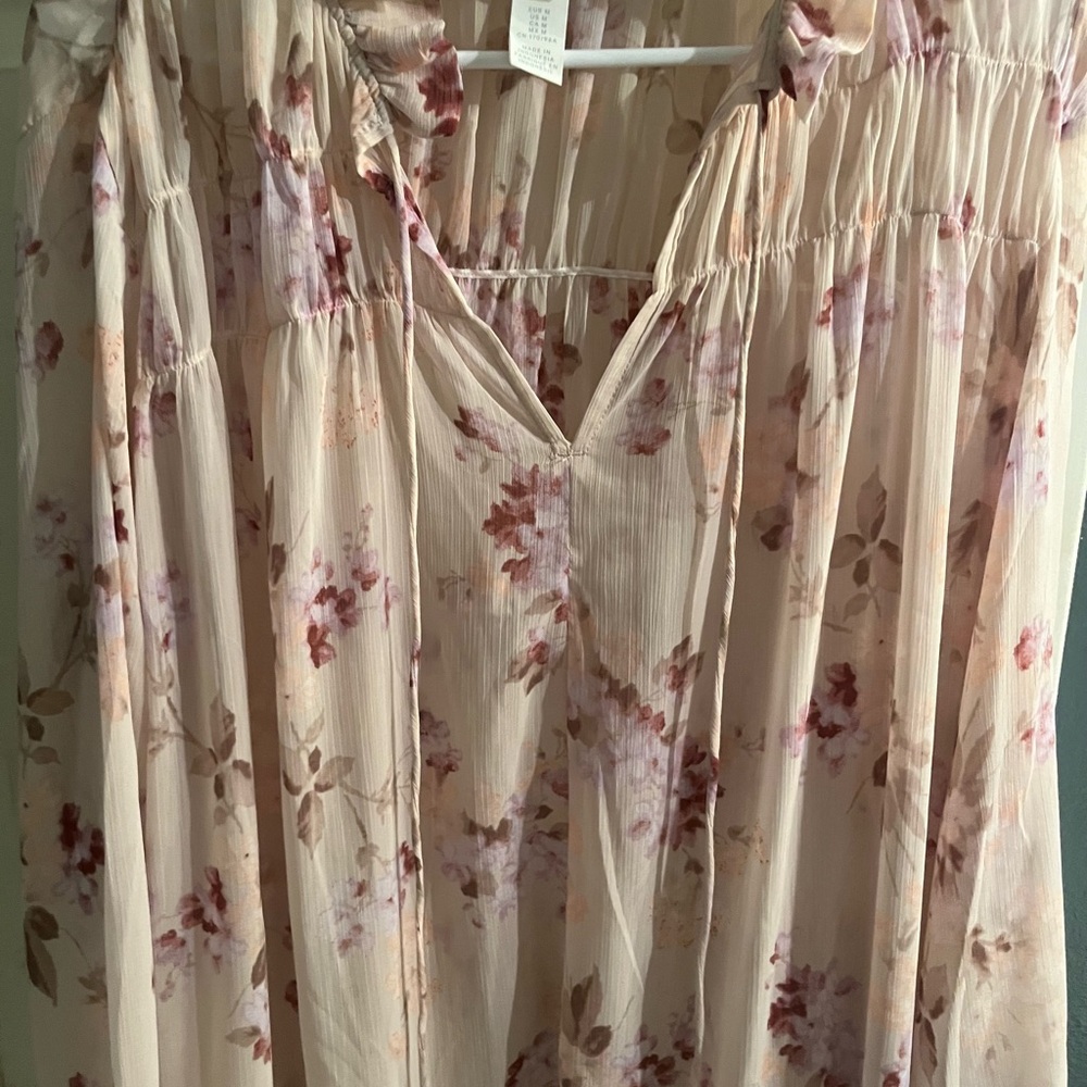 H&M LONG CHIFFON DRESS - Picture 2 of 3